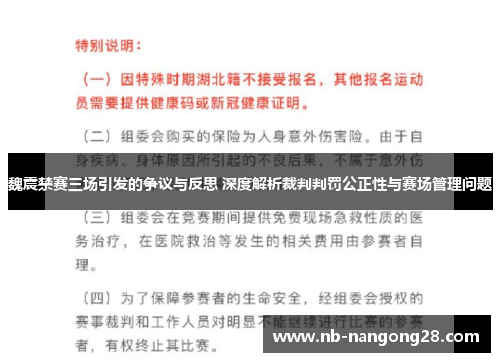 魏震禁赛三场引发的争议与反思 深度解析裁判判罚公正性与赛场管理问题