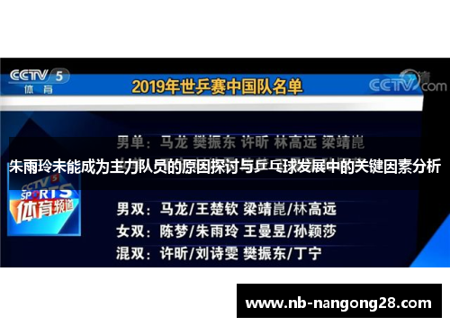 朱雨玲未能成为主力队员的原因探讨与乒乓球发展中的关键因素分析
